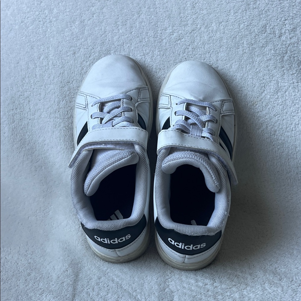 Adidas Kids White and Black Strap Sneakers - Picture 2 of 6